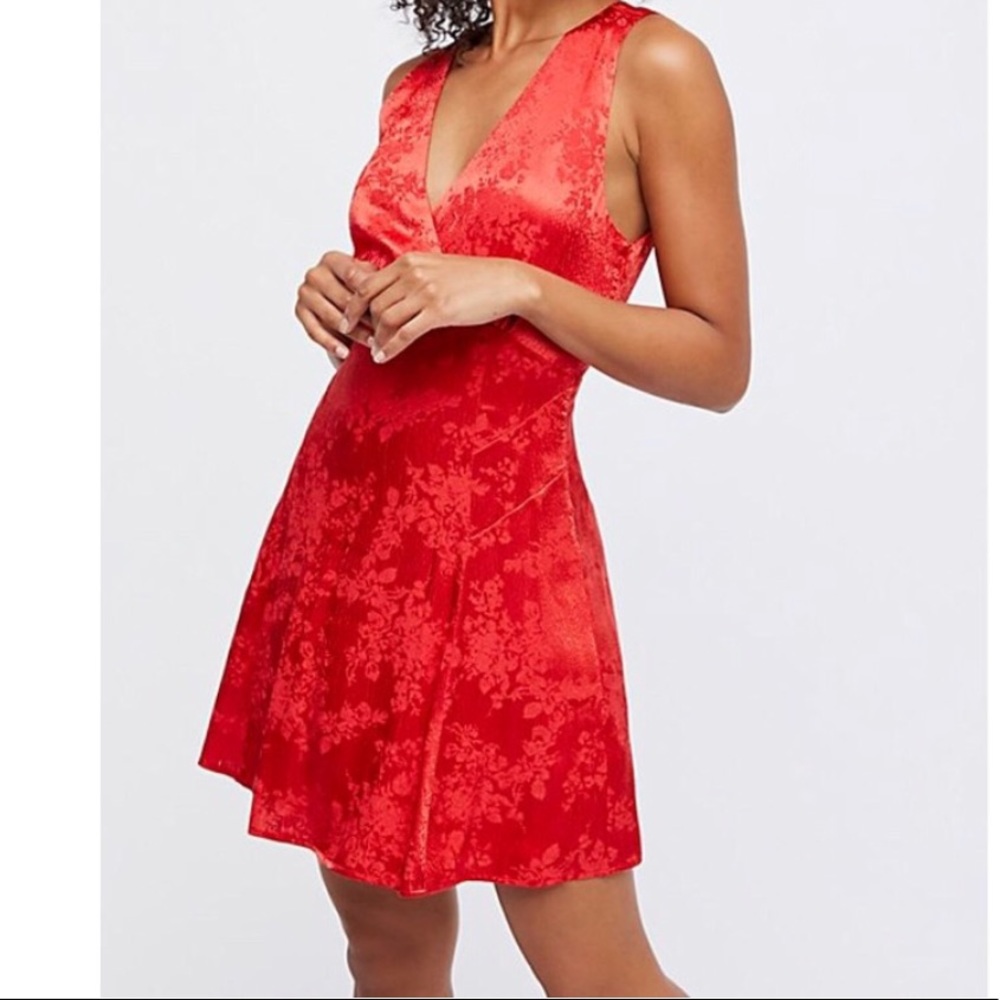 NWT Free People Jacquard Red Dress & Jacket Set 4